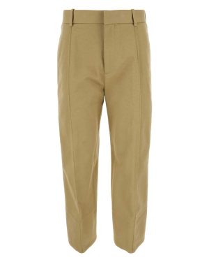 Bottega Veneta Beige Cotton Cropped Cut Pant