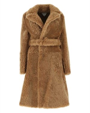 Bottega Veneta Camel Shearling Coat