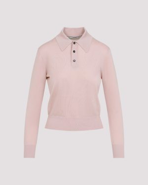 Bottega Veneta Long Sleeve Polo Top