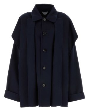 Bottega Veneta Midnight Blue Wool Blend Coat