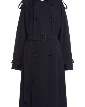 Bottega Veneta - Wool Gabardine Trench Coat - Navy - IT 38 - Moda Operandi