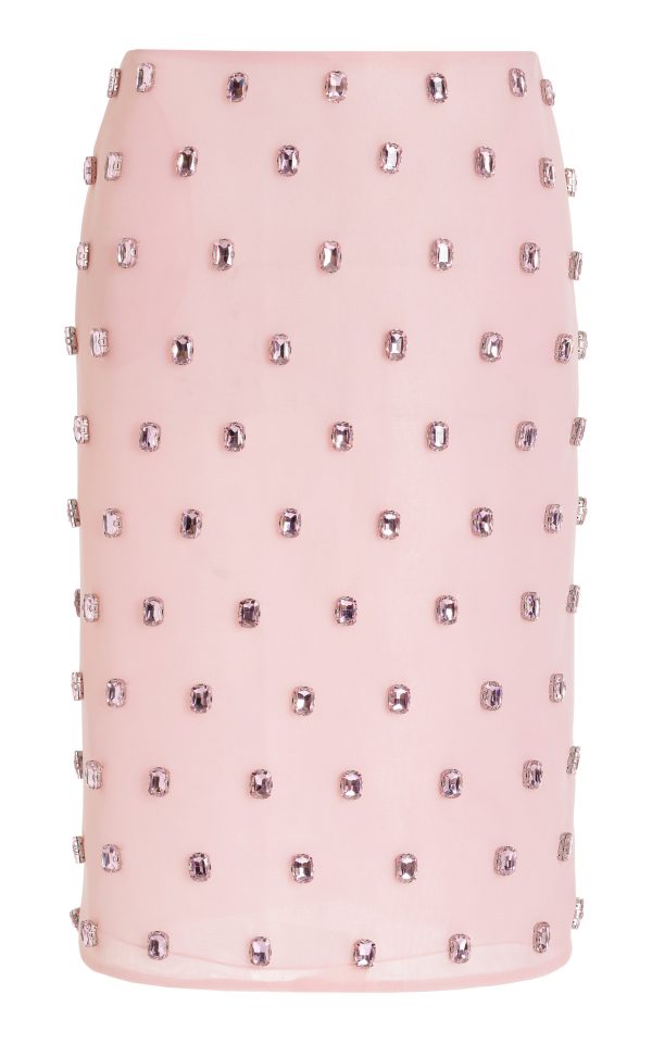 Brandon Maxwell - The Leanne Embroidered Pencil Skirt - Pink - US 4 - Moda Operandi