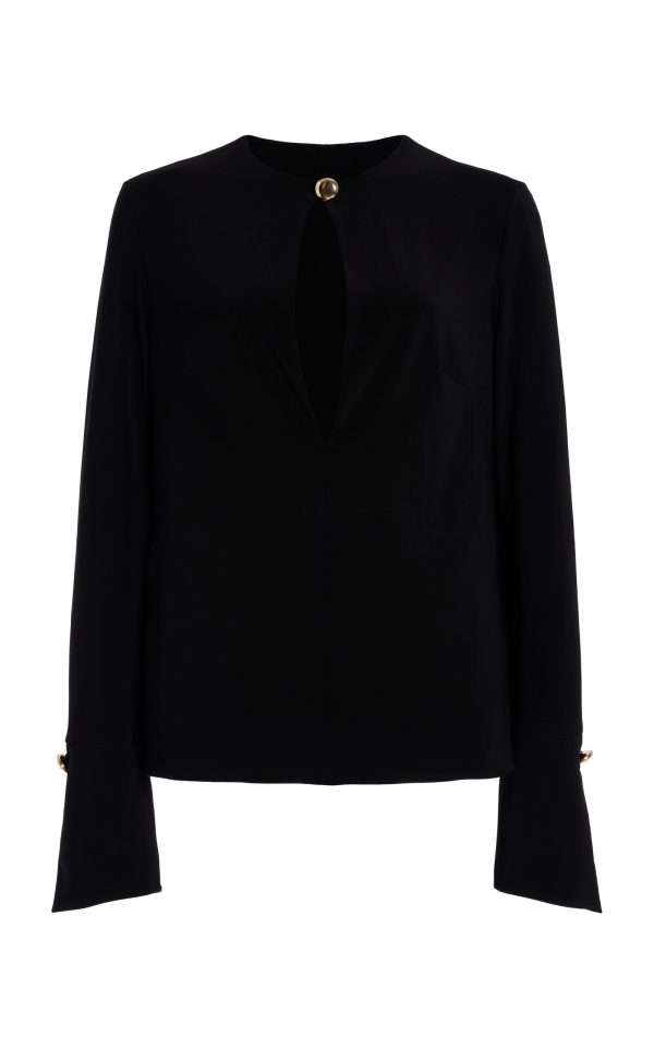 Brandon Maxwell - The Marla Jersey Tunic Top - Black - US 4 - Moda Operandi