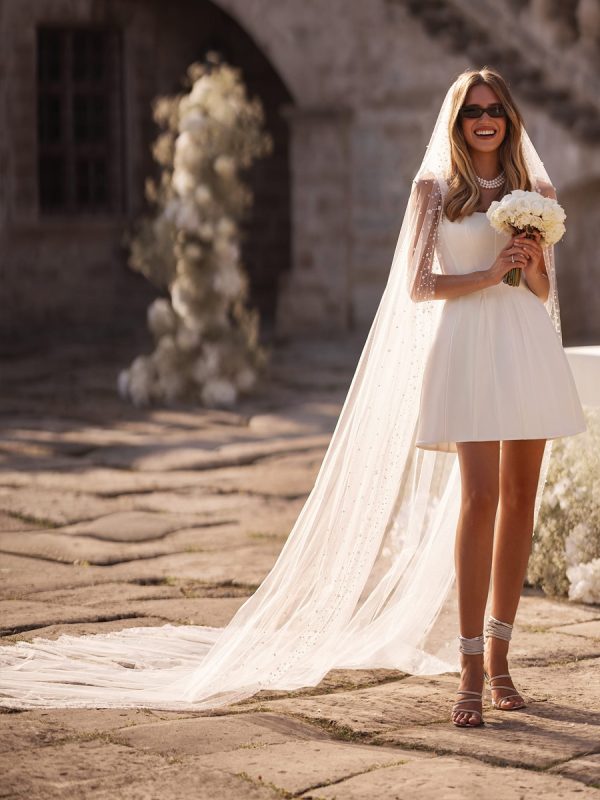 Bridal Mini Dress Short Wedding Dress Short Square Neck Sleeveless Short Natural Waist Satin Fabric Bridal Dresses