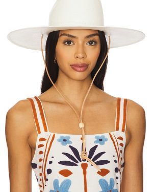 Brixton Marina Panama Lifeguard Hat in White. Size S, XS.
