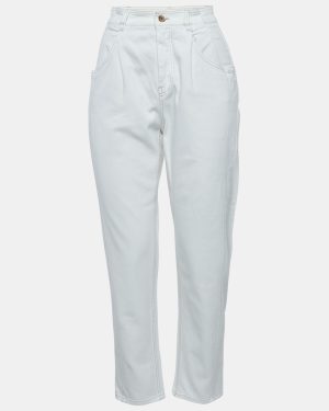 Brunello Cucinelli White Cotton High-Rise Jeans S Waist 26"
