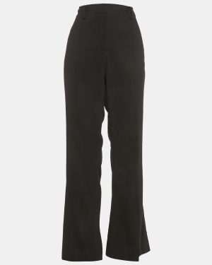 Burberry Black Wool Crepe Flared Trousers M