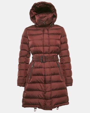 Burberry Brit Burgundy Nylon Down Puffer Jacket S