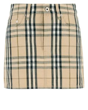 Burberry Embroidered Denim Mini Skirt