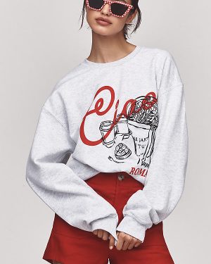 By Anthropologie Ciao Roma Graphic Sweatshirt