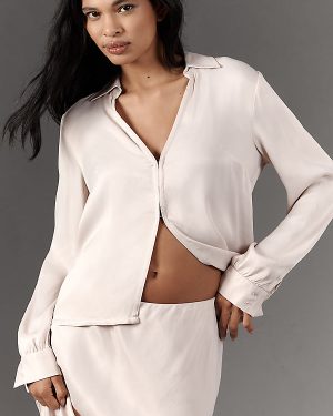 By Anthropologie Long-Sleeve Silky Top