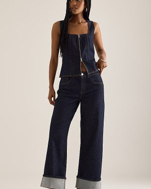 By Anthropologie Polished Cuffed Wide-Leg Jeans