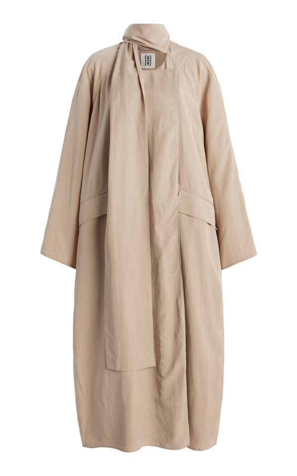 By Malene Birger - Campagna Draped Trench Coat - Nude - XS - Moda Operandi