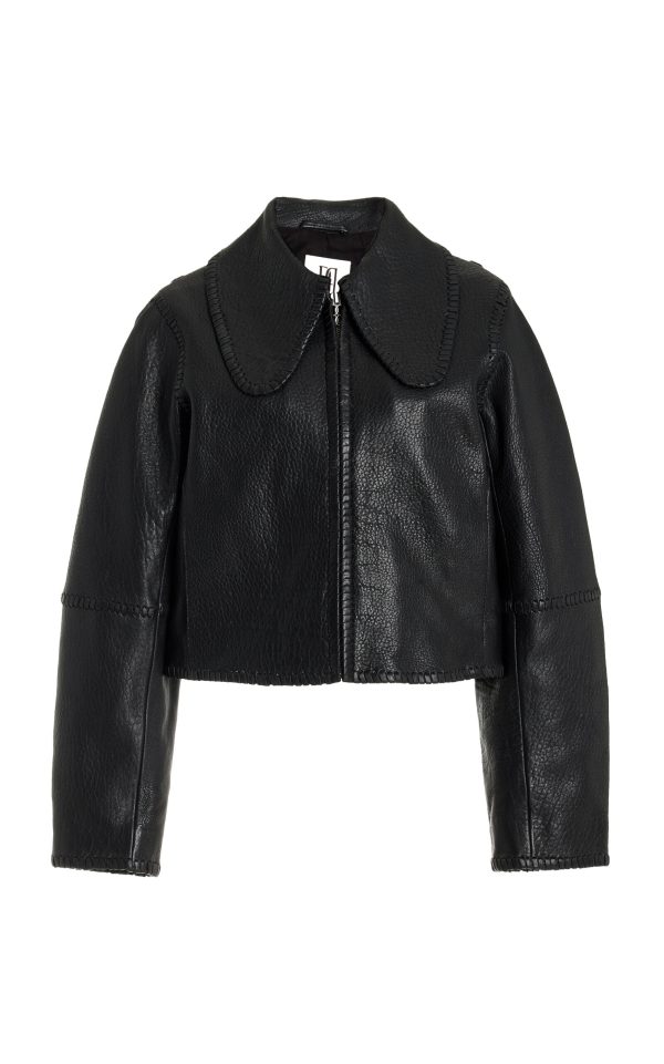 By Malene Birger - Rowani Cropped Leather Jacket - Black - FR 44 - Moda Operandi