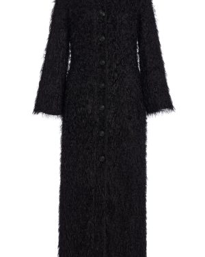 By Malene Birger - Susenne Textured Vegan Fur Cardigan Coat - Black - FR 38 - Moda Operandi