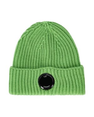 C.P. COMPANY GREEN RIBBED BEANIE