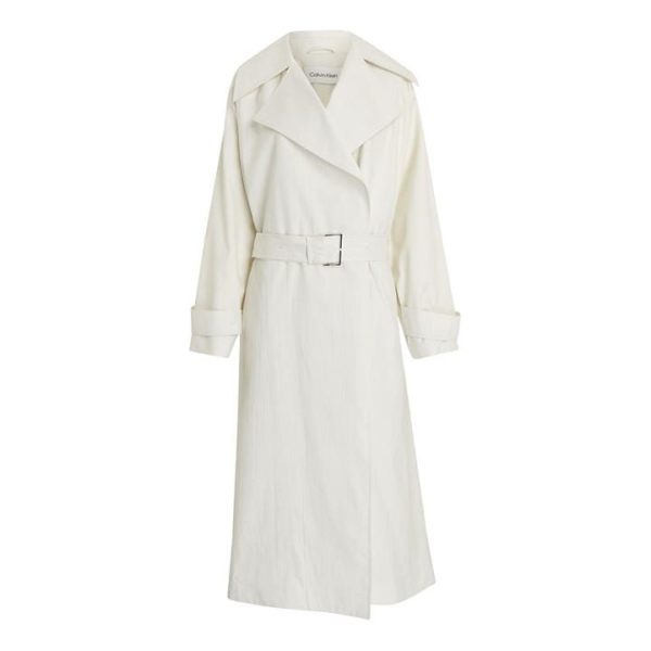 CALVIN KLEIN Oversized Trench Coat - Cream