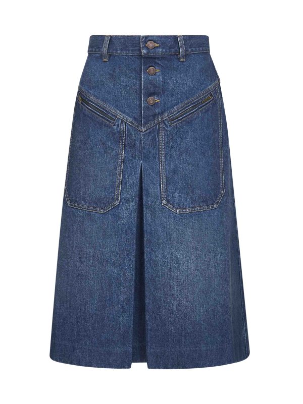 CHLO | Blue denim knee length skirt | Women | 36