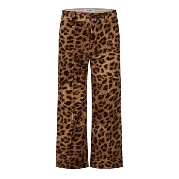 CHLOE Cropped Bootcut Trousers - Brown