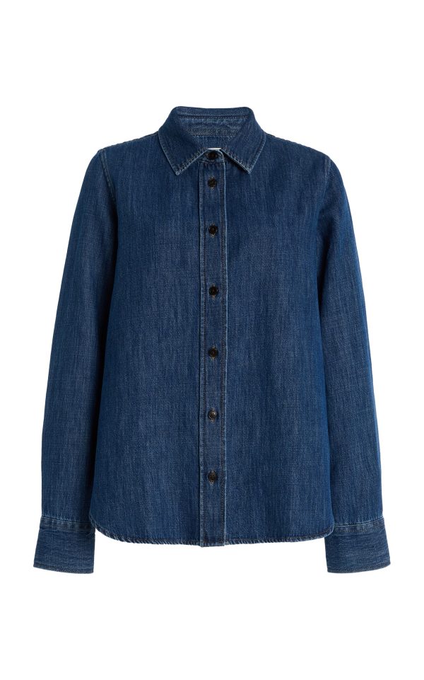 CLOSED - Classic Denim Shirt - Dark Wash - M - Moda Operandi