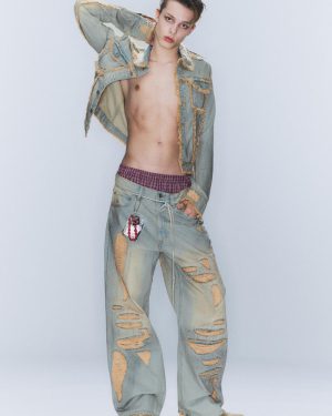 CM x LB Looser Pink Rip Unisex Jeans