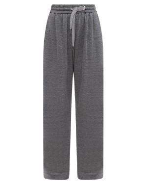 COMFORT JOGGERS IN COTTON AND SILK - Brunello Cucinelli - Woman