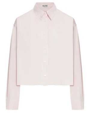 COTTON POPLIN CROP SHIRT - Miu Miu - Woman