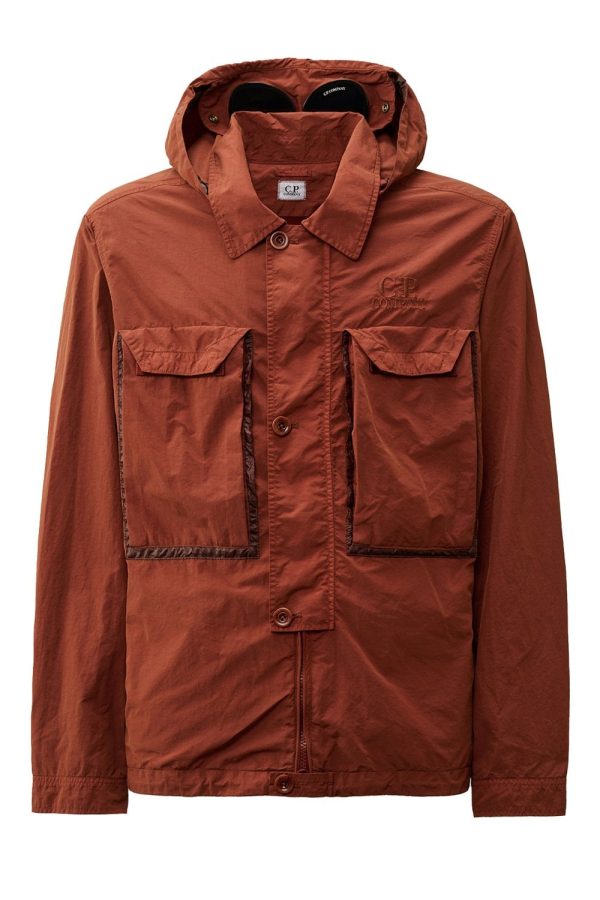CP COMPANY FLATT NYLON GOGGLE JACKET Size: M, colour: BURGANDY