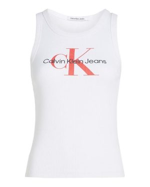 Calvin Klein Jeans Archival Monologo Tank Top - White