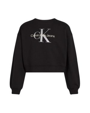 Calvin Klein Jeans Calvin Klein Jeans Glitter Monologo Cn Sweatshirt - Black