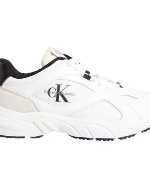 Calvin Klein Jeans Retro Tennis Suede And Mesh Trainers - White