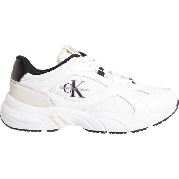 Calvin Klein Jeans Retro Tennis Suede And Mesh Trainers - White