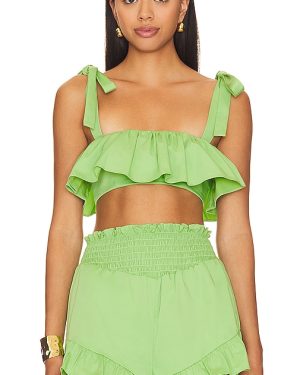 Camila Coelho Brittany Crop Top in Green. Size XS, XXS.
