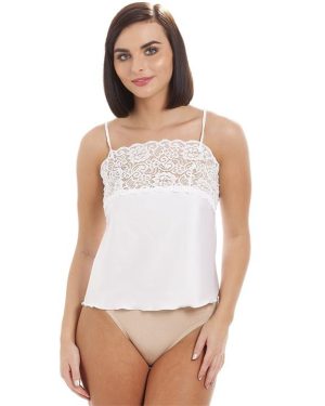Camille Lace Trim Camisole - White