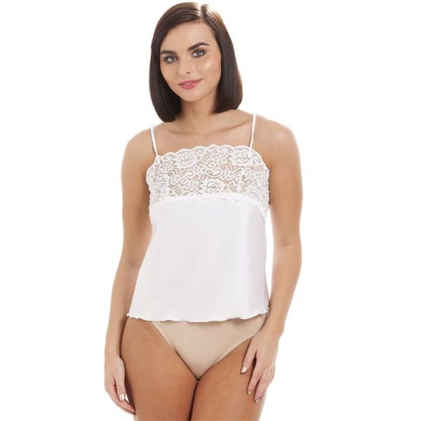 Camille Lace Trim Camisole - White