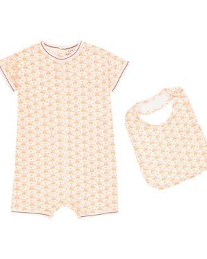 Caramel Baby Petersham cotton bodysuit and bib set