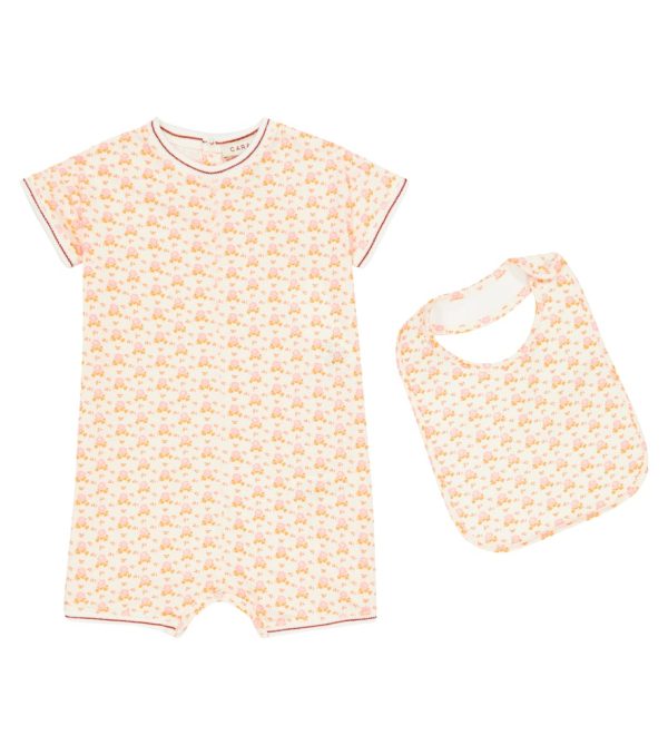 Caramel Baby Petersham cotton bodysuit and bib set