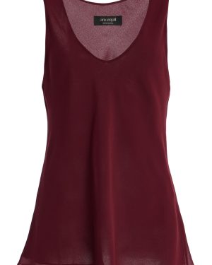 Carla Zampatti - Georgette Camisole Top - Burgundy - AU 14 - Moda Operandi