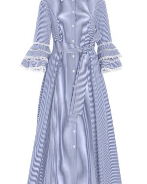 Carolina Herrera - Embroidered Cotton Midi Shirt Dress - White - US 24 - Moda Operandi