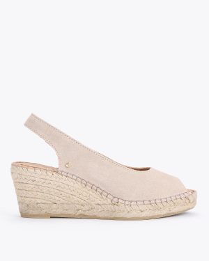Carvela Women's Wedge Heels Pink Suede Taupe Sharon2
