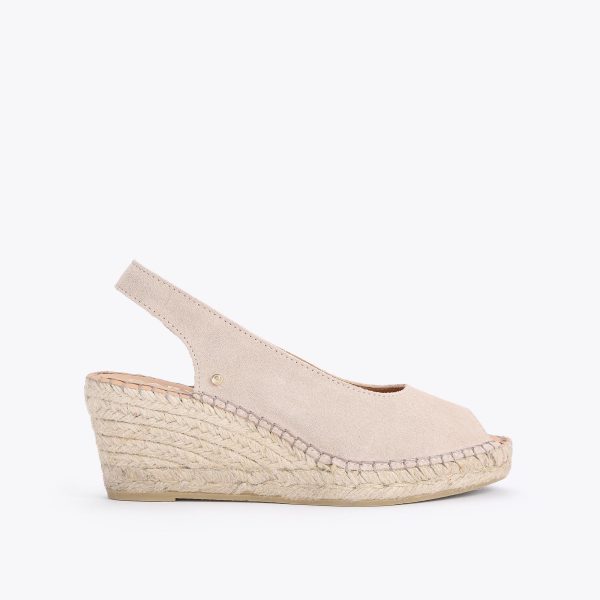 Carvela Women's Wedge Heels Pink Suede Taupe Sharon2