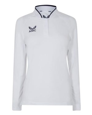 Castore Long Sleeve Polo Top Womens - White