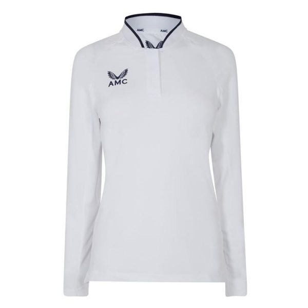 Castore Long Sleeve Polo Top Womens - White