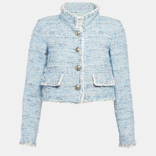 Chanel Blue Blouse Long Sleeve Jacket S