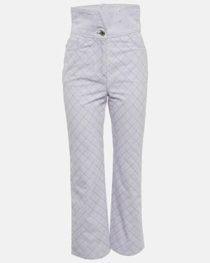 Chanel Light Purple Diamond Embroidered Jeans S Waist 28"