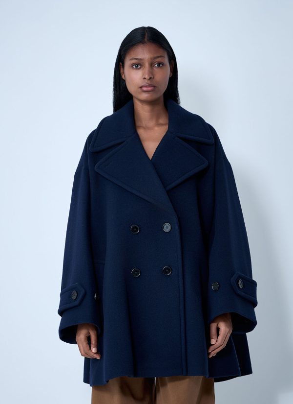 Chlo Double-breasted Wool-blend Coat - Woman Coats Navy Fr - 34