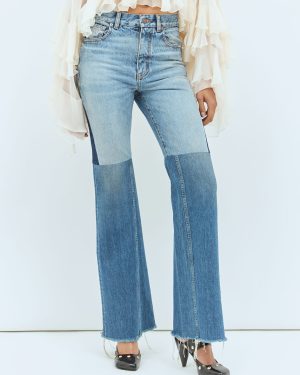 Chlo Flared Patchwork Jeans - Woman Jeans Blue 28