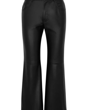 Chloe Cropped Leather Trousers - Black - 36 (UK8 / S)
