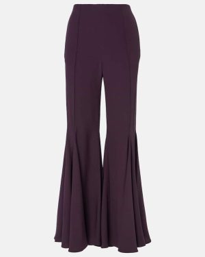 Chloe Cropped crepe satin flared pants
