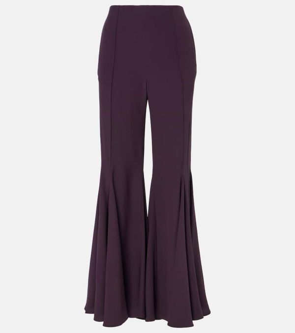 Chloe Cropped crepe satin flared pants
